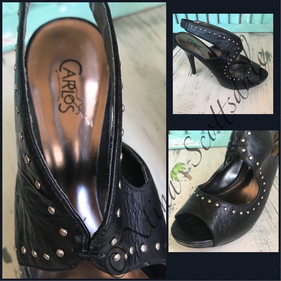 Carlos Santana ROCKSTAR Black Slingback Heels - Picture 3 of 8